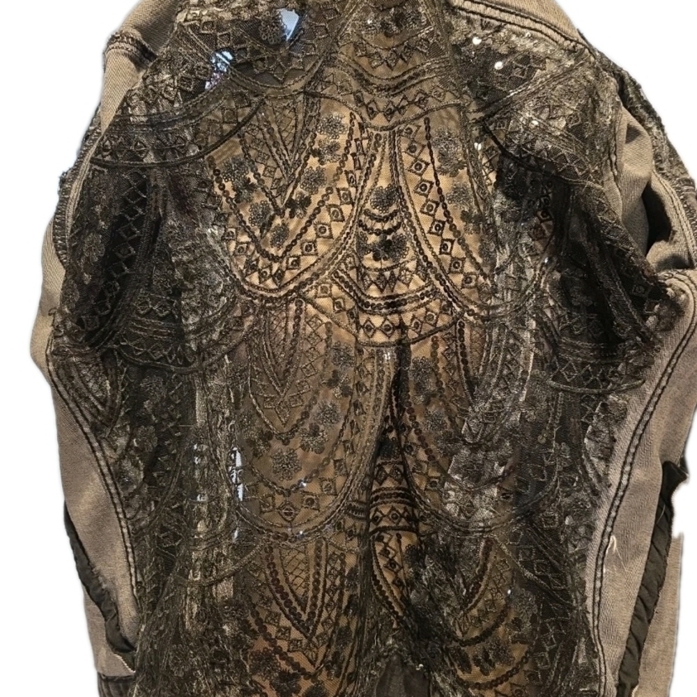 236. Women's Brown Patterned Jean Jacket - Picture 10 of 10